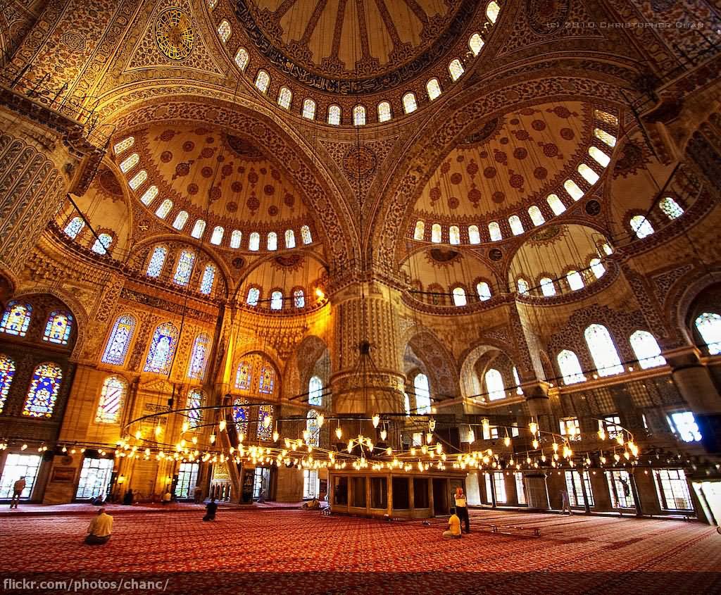 Lighting Inside The Blue Mosque