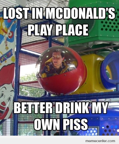 Lost In Mcdonald's Play Place Better Drink My Own Piss Funny Mcdonalds Meme Image