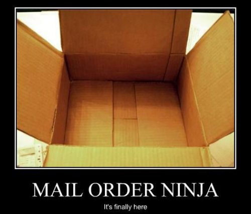 Mail Order Ninja It's Finally Here Funny Ninja Meme Image