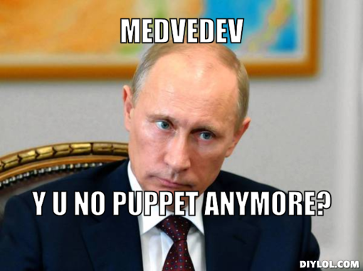 Medvedev Y U No Puppet Anymore Funny Puppet Meme Picture