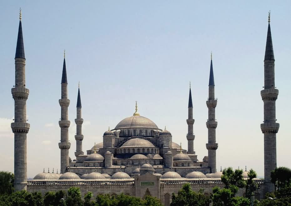 Minarets And Blue Mosque Front Picture