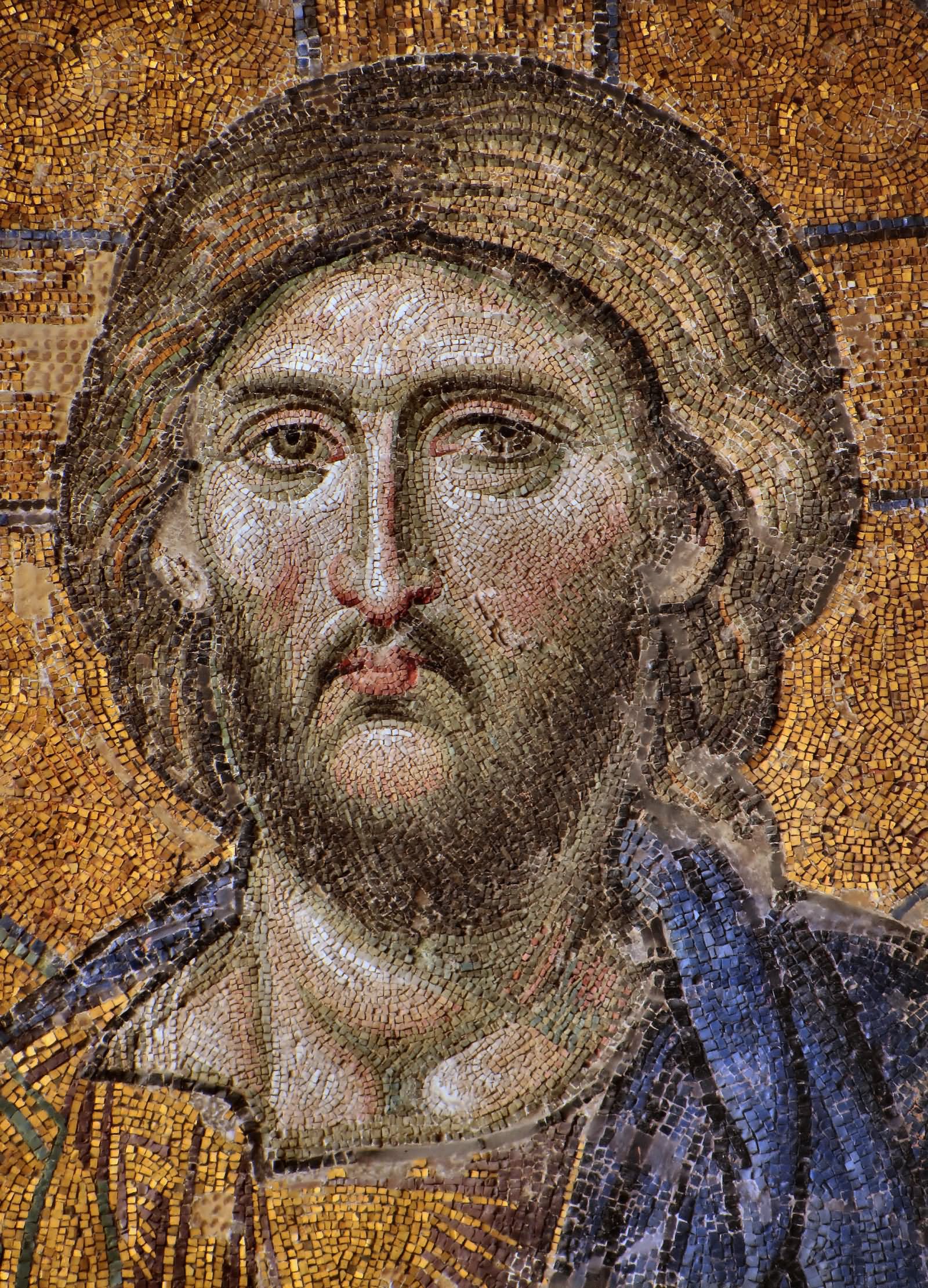 Mosaic Of Christ Pantocrator Inside The Hagia Sophia, Istanbul