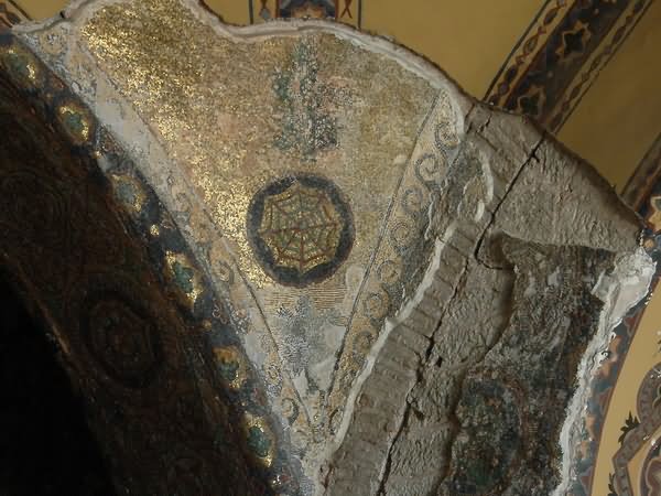 Mosaic On The Roof Inside The Hagia Sophia Museum