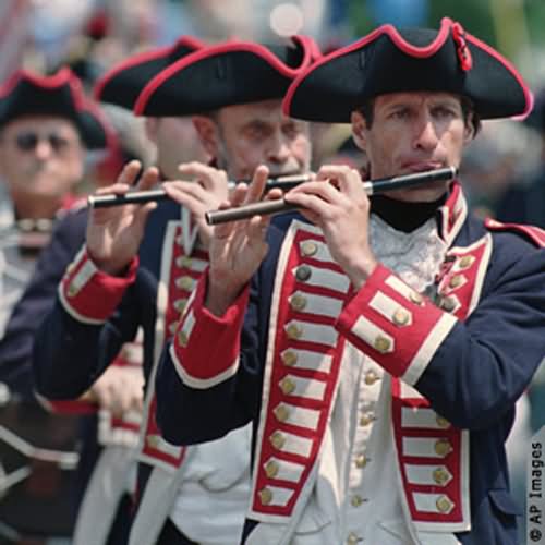 Musicians Taking Part In United States Independence Day Parade