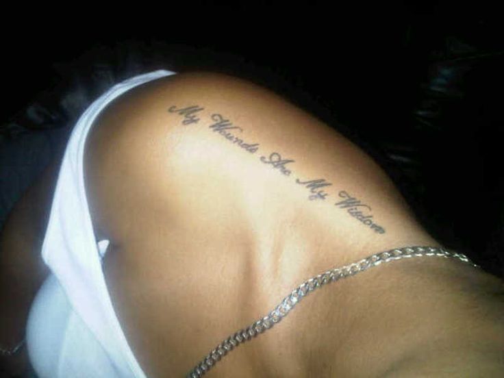 My Wounds Are My Wisdom Quote Tattoo On Shoulder