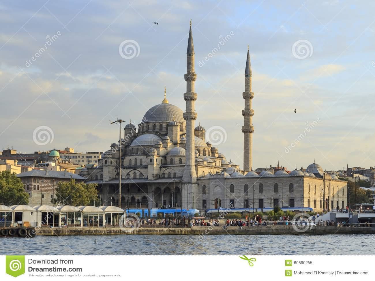 New Mosque With Bosphorus River In Istanbul