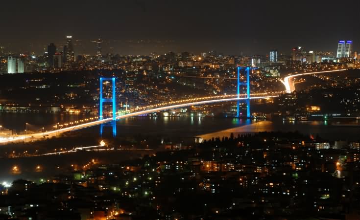 Night Picture Of The Bosphorus Bridge