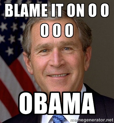 Obama Blame Bush Meme Funny Picture