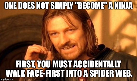 One Does Not Simply Become A Ninja Funny Ninja Meme Picture