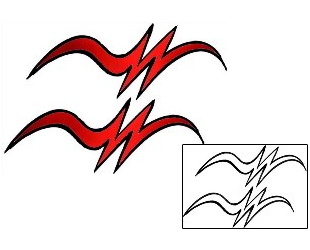 Red Tribal Aquarius Tattoo Design