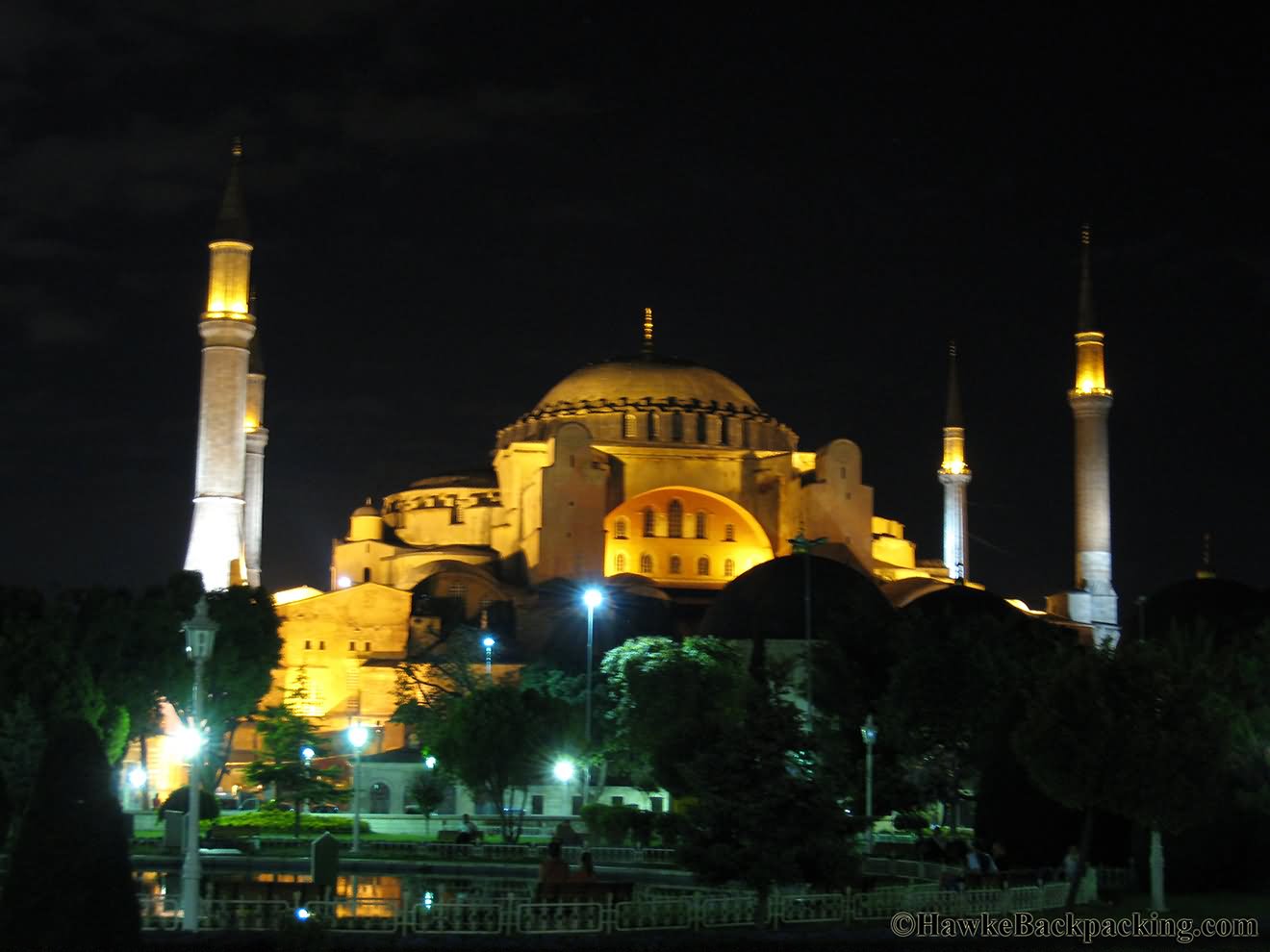 Side View Of The Hagia Sophia At Night