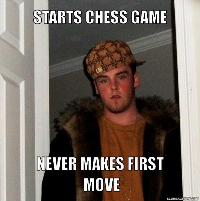Starts Chess Game Never Makes First Move Funny Chess Meme Image