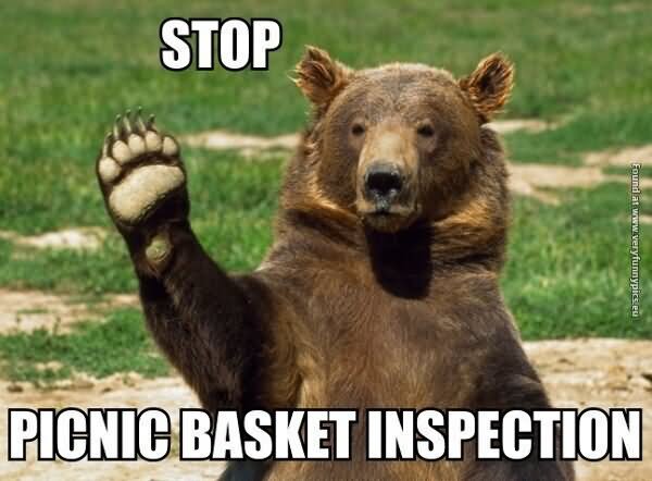 Stop Picnic Basket Inspection Funny Meme Image
