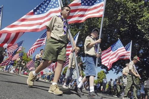 Students Take Part In United States Independence Day Parade