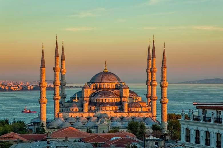 Stunning Sunset View Of The Blue Mosque ,Istanbul