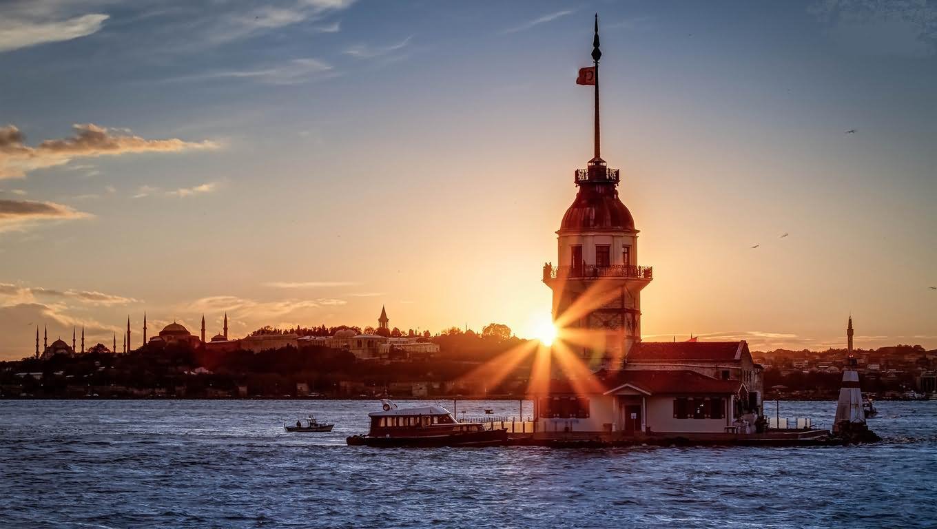 Sunset Just Before The Maiden's Tower, Istanbul