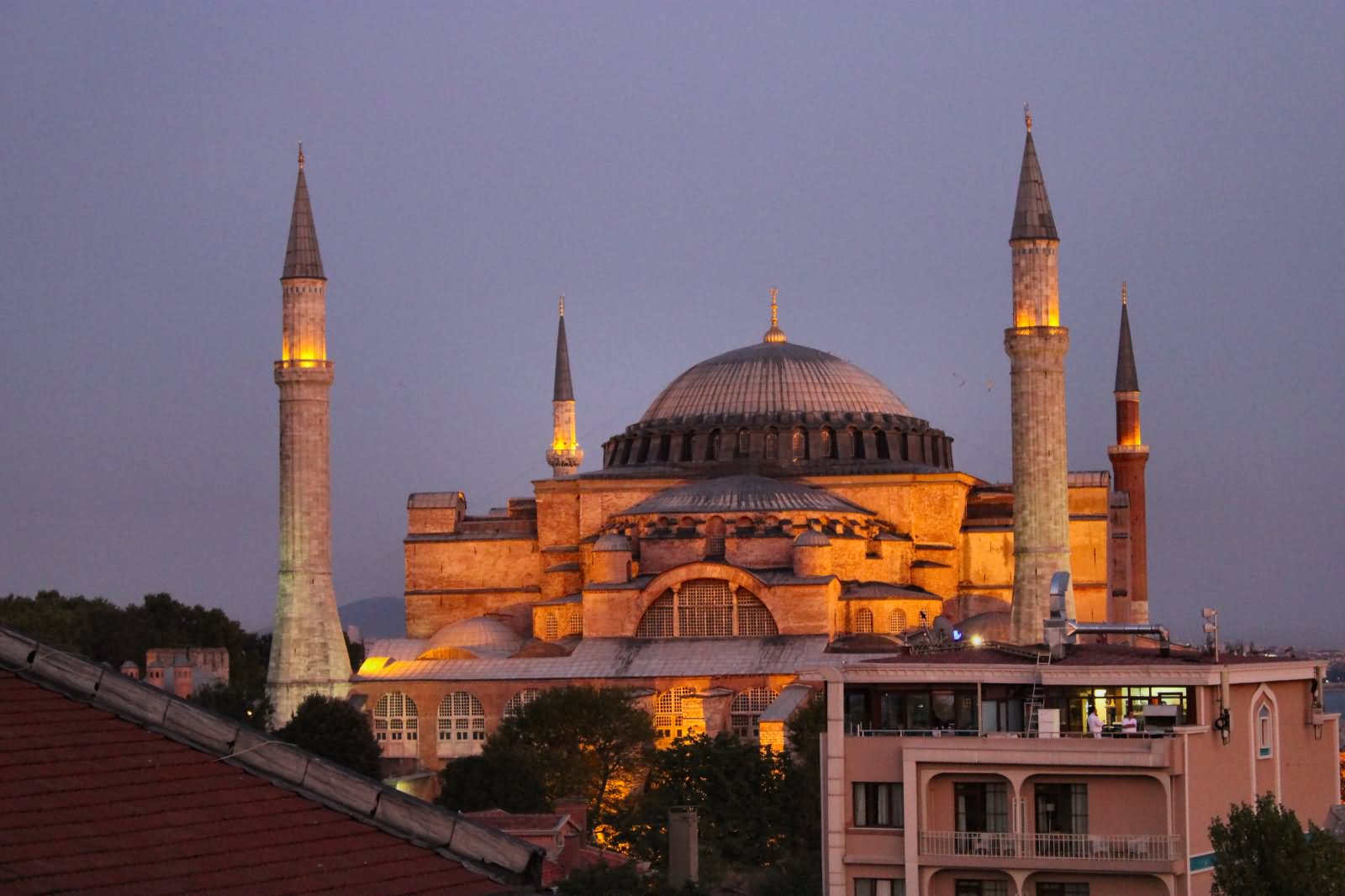 The Beautiful Hagia Sophia Lit Up At Night