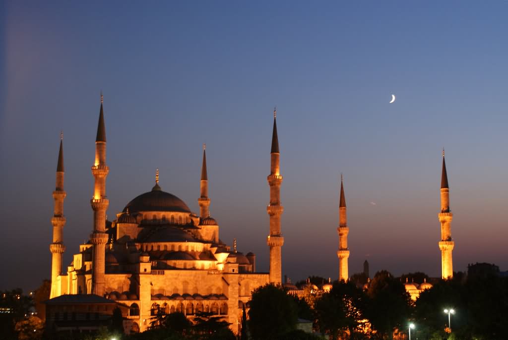 The Blue Mosque Night View Image