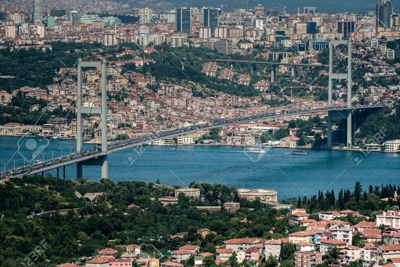 The Bosphorus Bridge From The Camlica Hill In Istanbul
