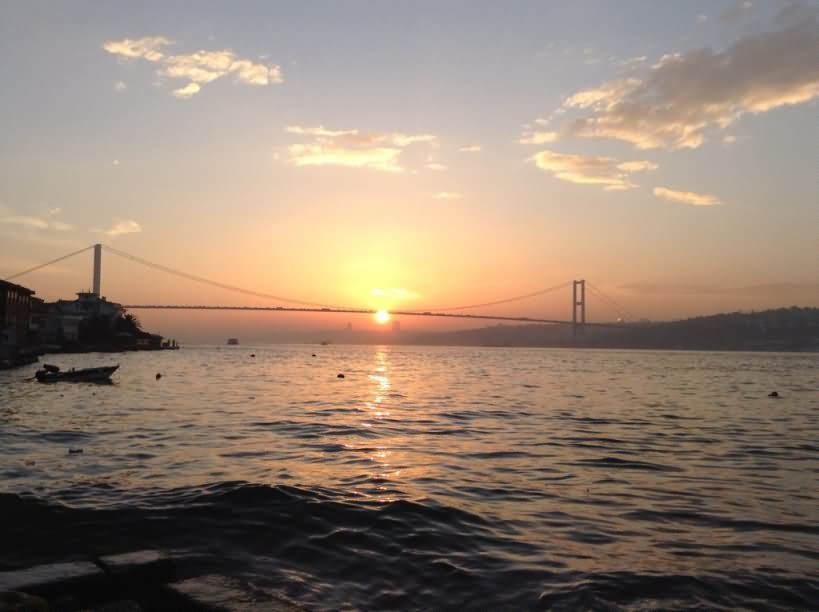The Bosphorus Bridge Sunset View Image