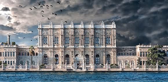 The Dolmabahce Palace View Across Bosphorus River