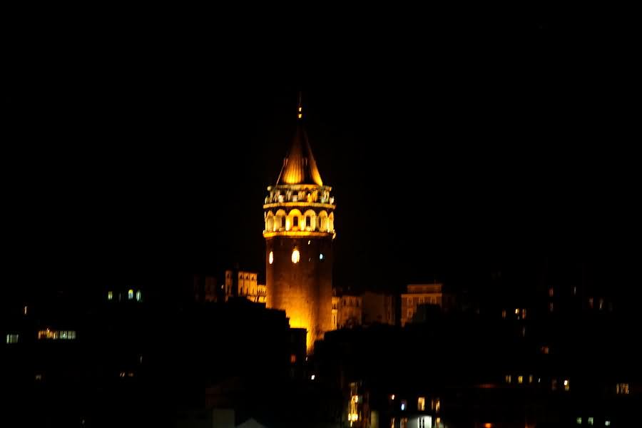 The Galata Tower At Night Picture