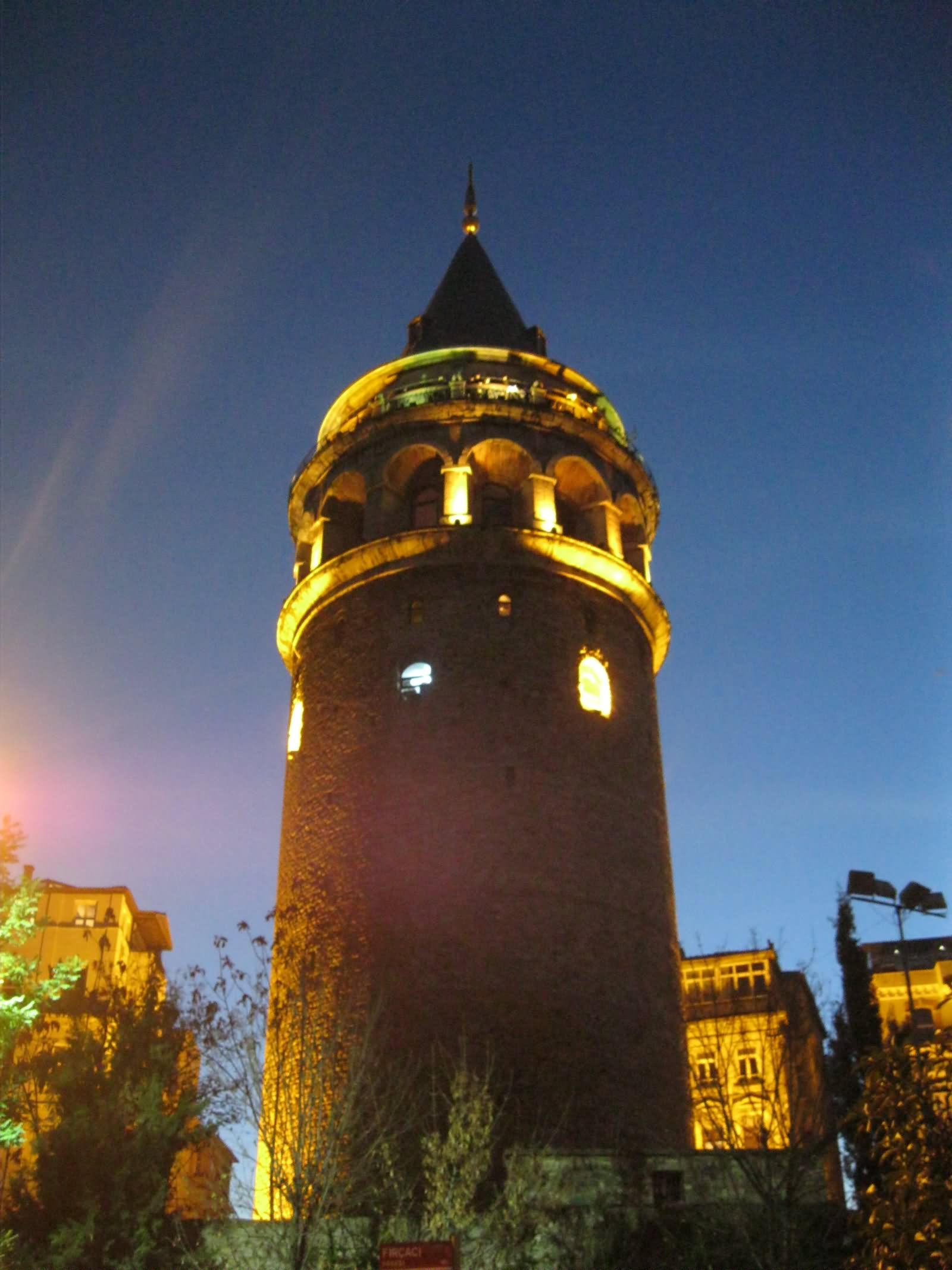 The Galata Tower During Night Picture