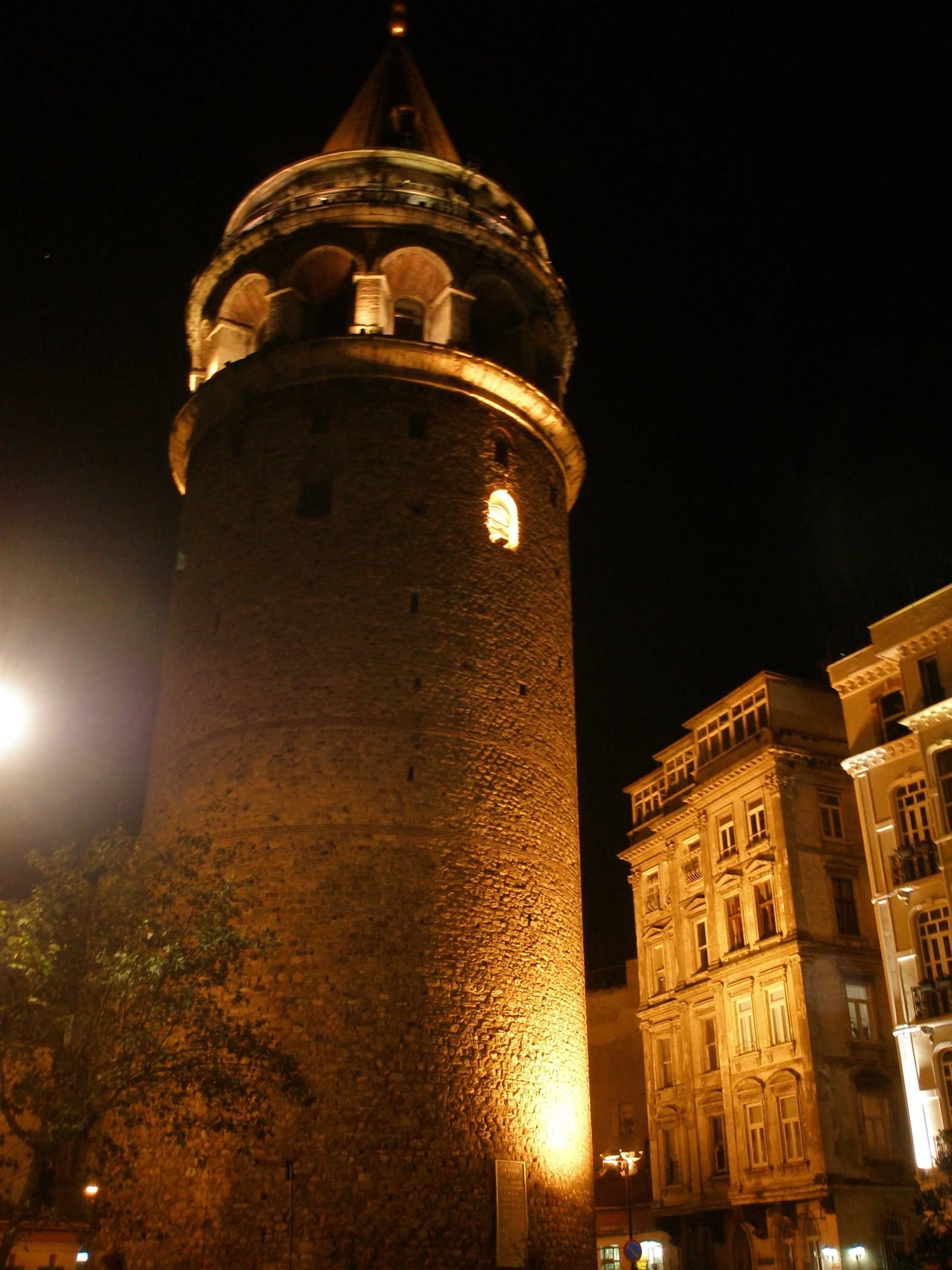 The Galata Tower Lit Up At Night Picture