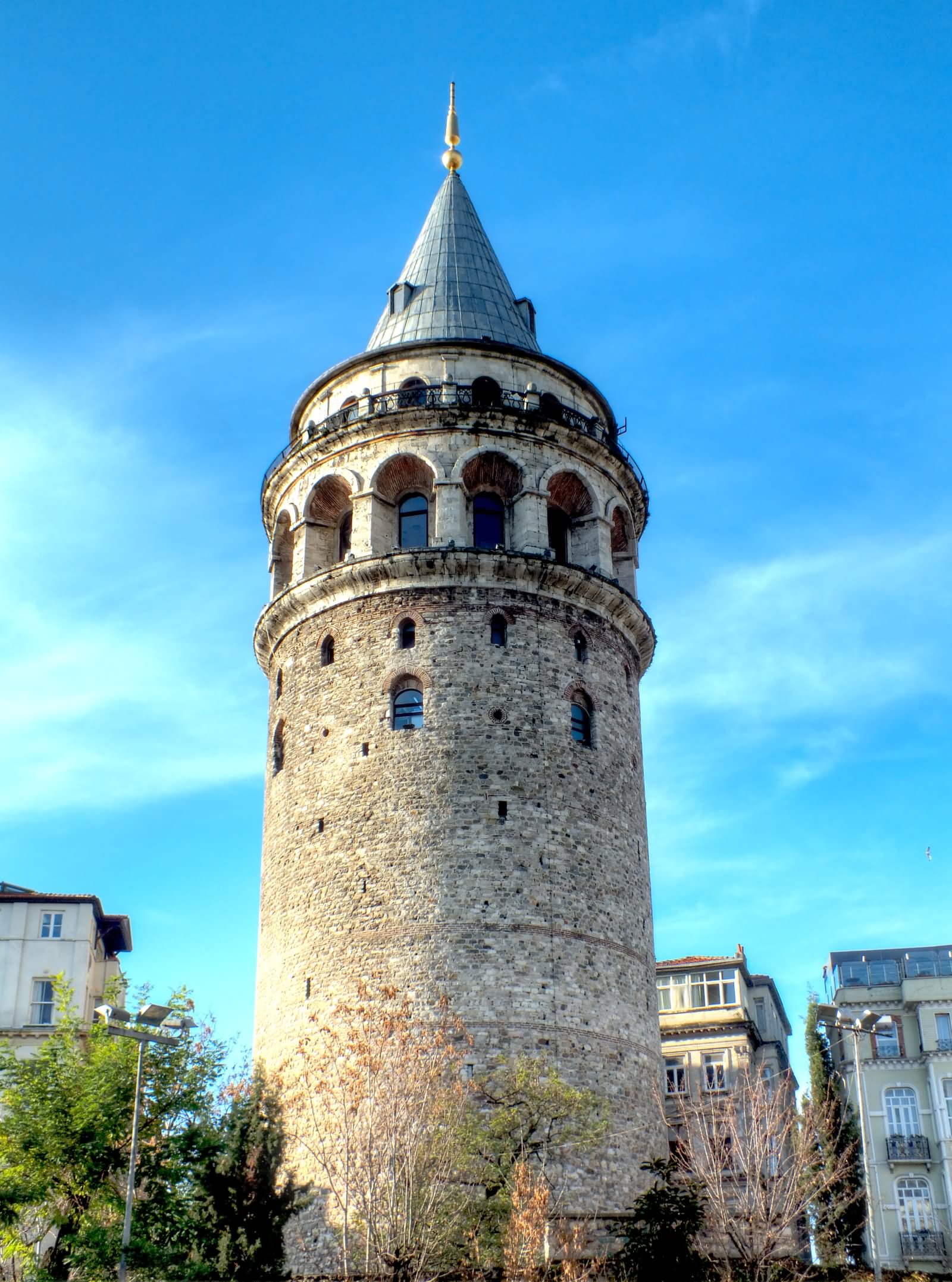 The Galata Tower View From The Main Square In Istanbul