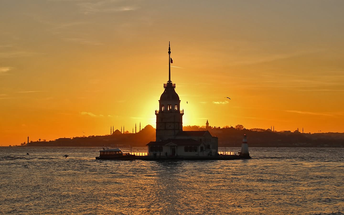 The Maiden's Tower At Sunset Image