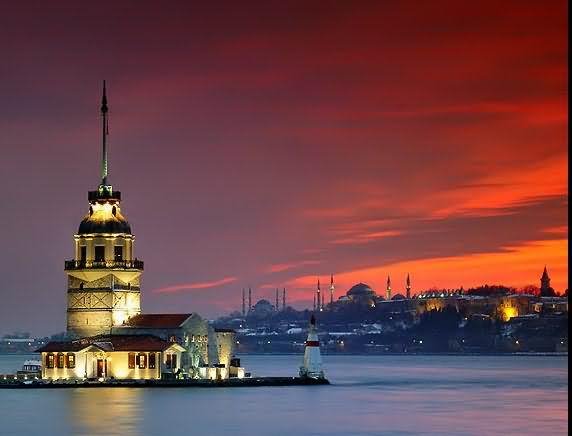 The Maiden's Tower During Sunset