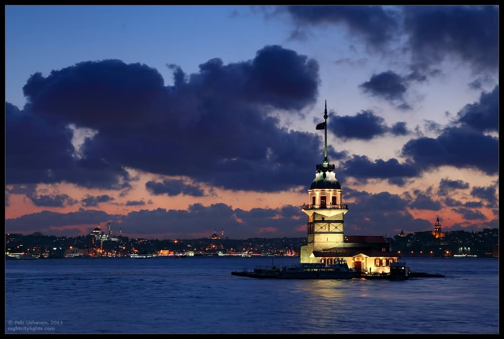 The Maiden's Tower With Black Clouds