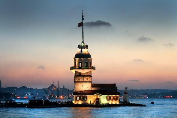 The Maiden's Tower With Lights