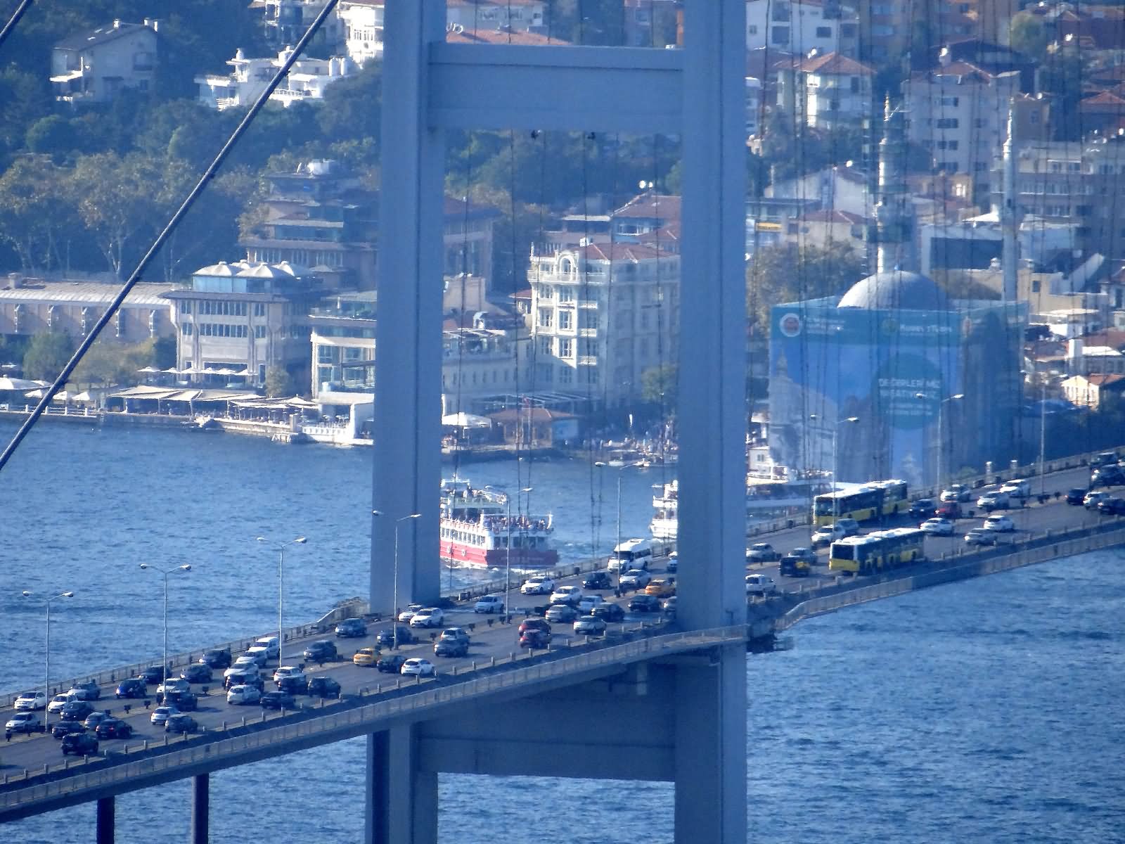 Traffic On The Bosphorus Bridge In Istanbul