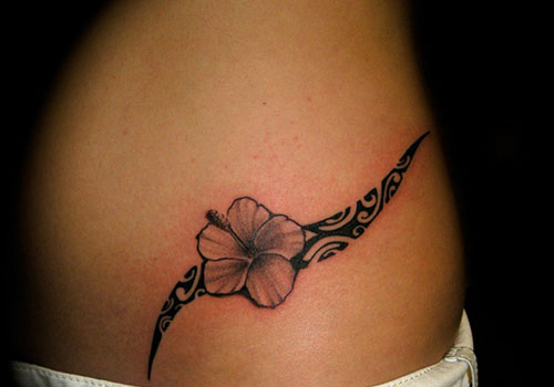 Tribal Hibiscus Flower Tattoo Design