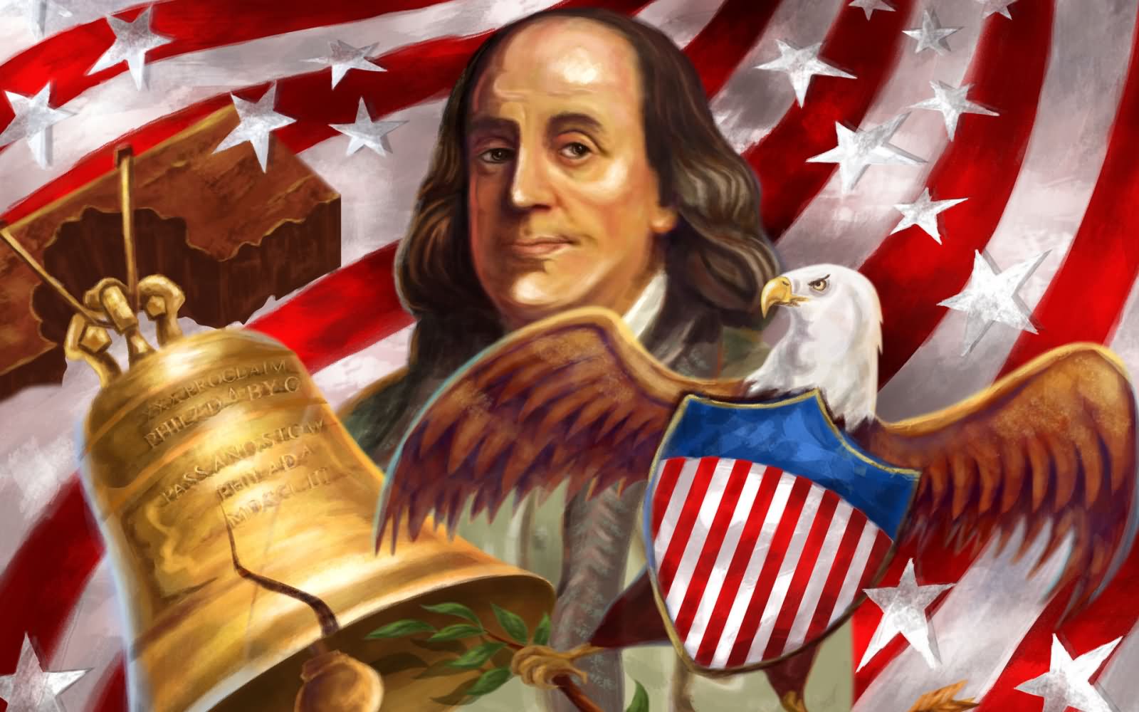 United States Of America Independence Day Benjamin Franklin Clipart