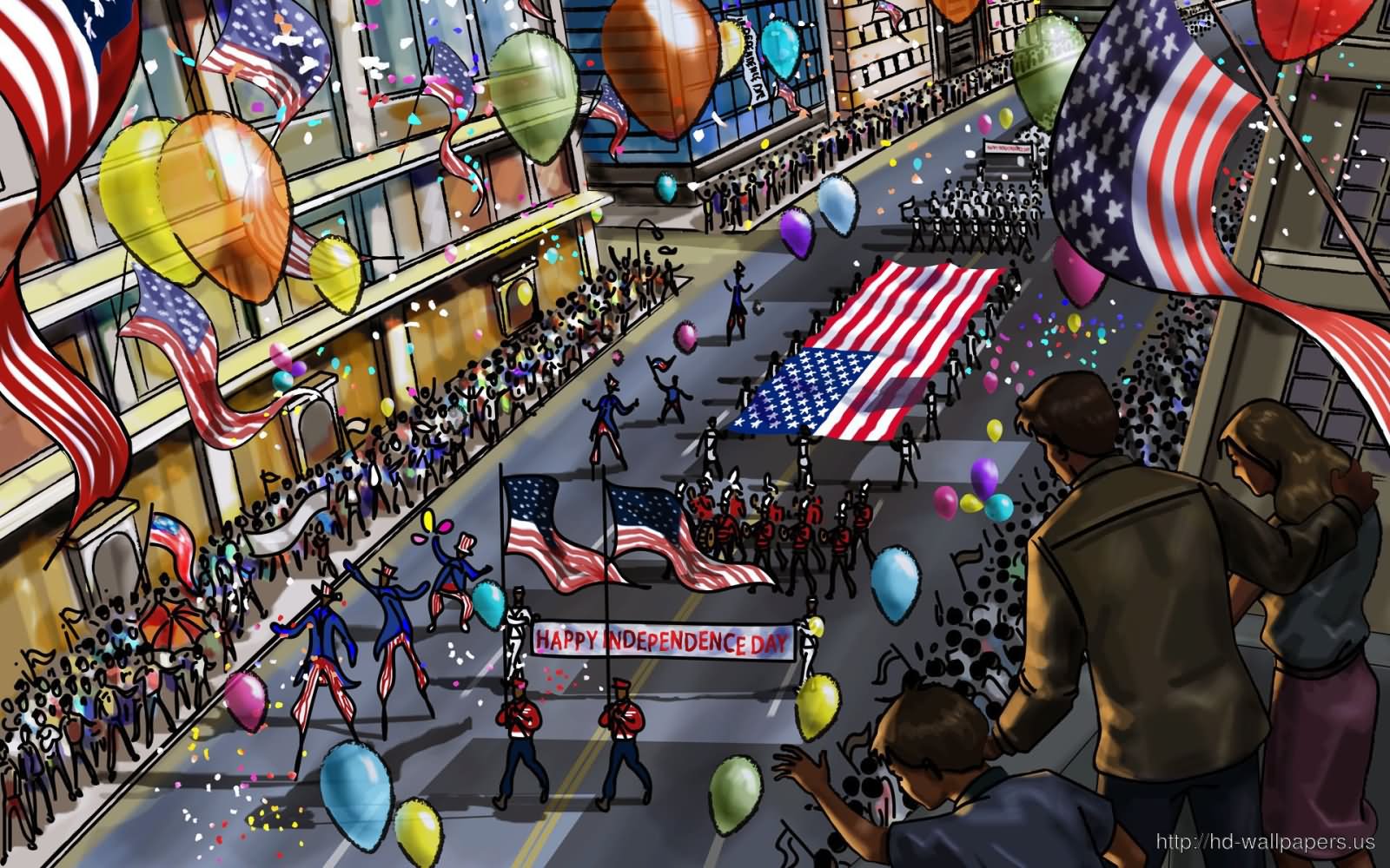United States Of America Independence Day Parade Clipart Picture