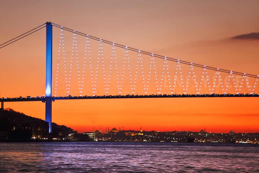 View Of The Bosphorus Bridge Of Istanbul At Sunset