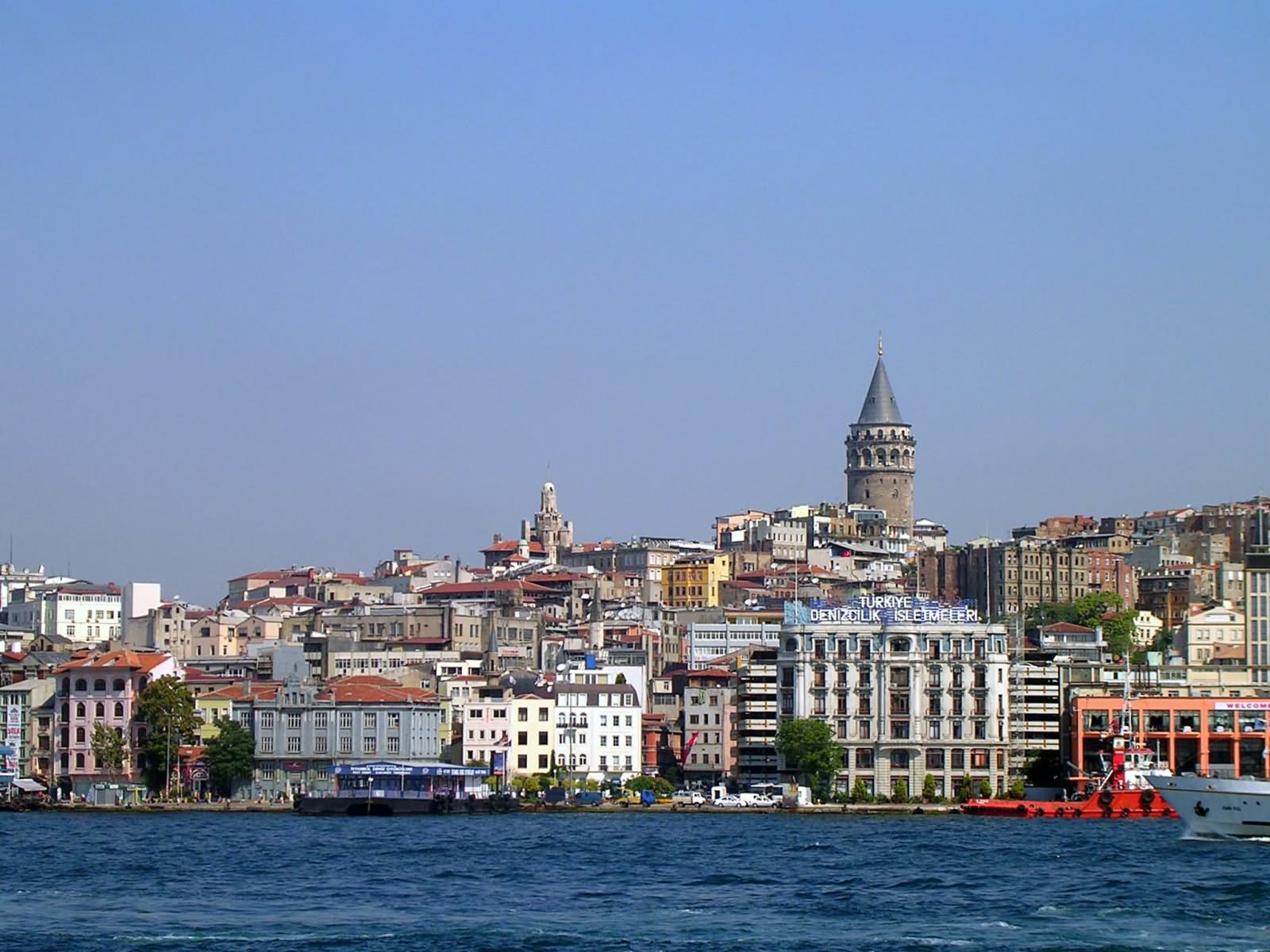 View Of The Galata Tower Across The Bosphorus River
