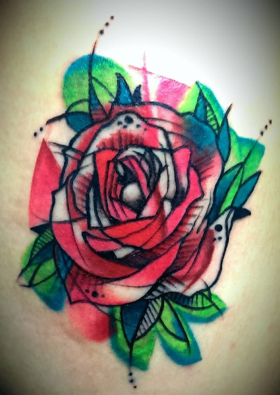 Watecolor Rose Tattoo Design