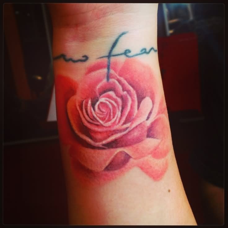 Watercolor Rose Tattoo Design For Wrist