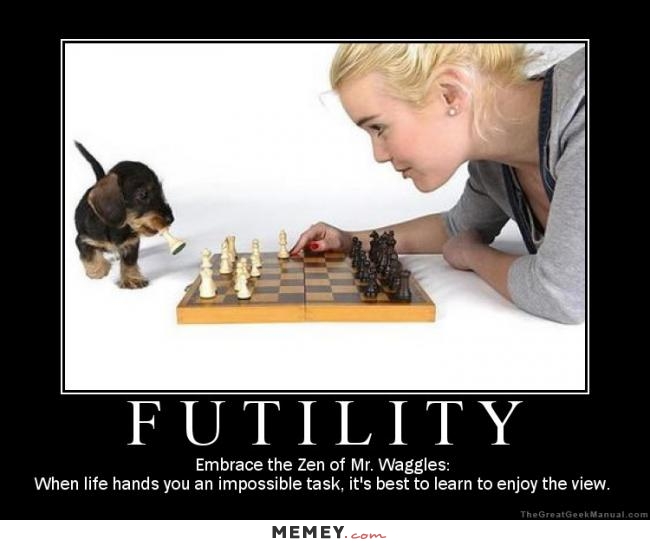When Life Hands You An Impossible Task It's Best To Learn To Enjoy The View Funny Chess Meme Image