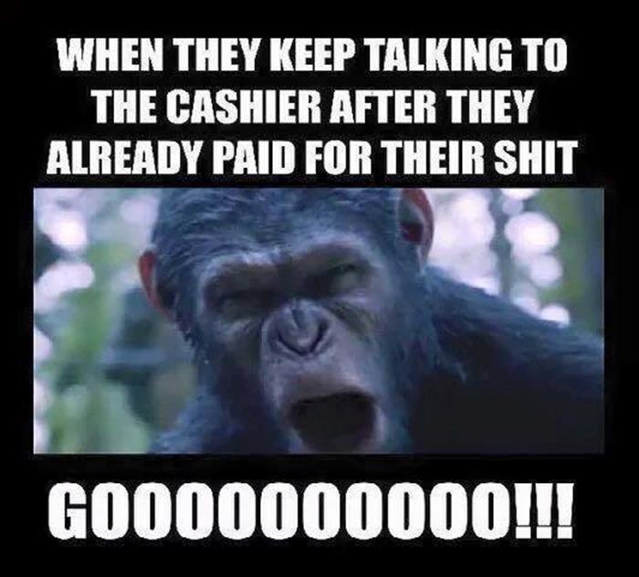 When They Keep Talking To The Cashier After They Already Paid For Their Shit Funny Wtf Meme Image