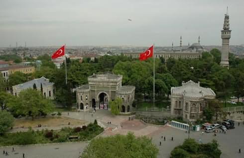 Aerial View Of The Beyazit Square In Istanbul