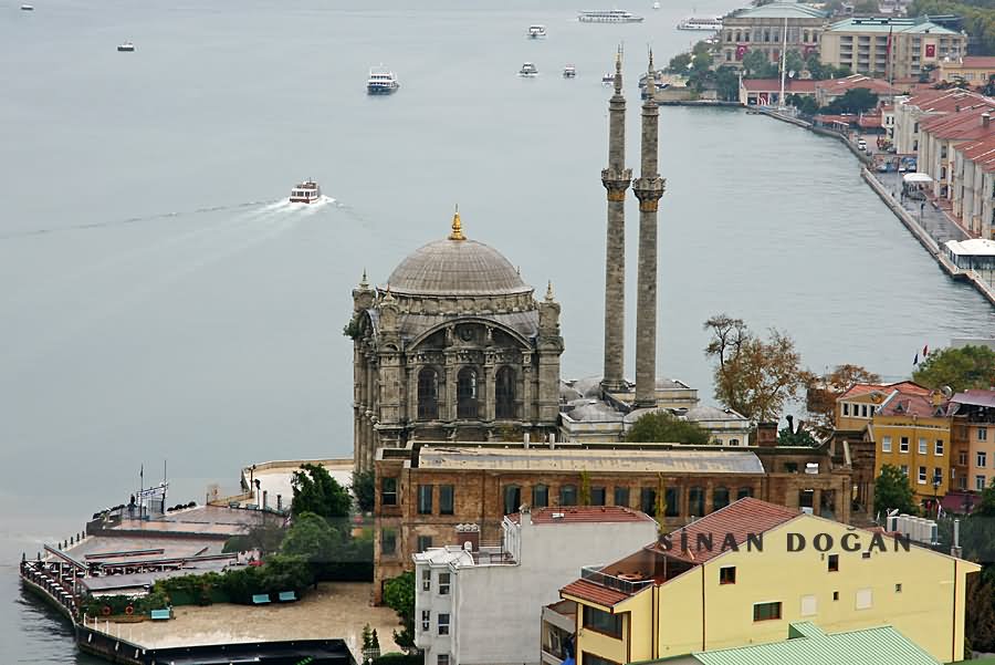 Aerial View Of The Ortakoy Mosque, Istanbul