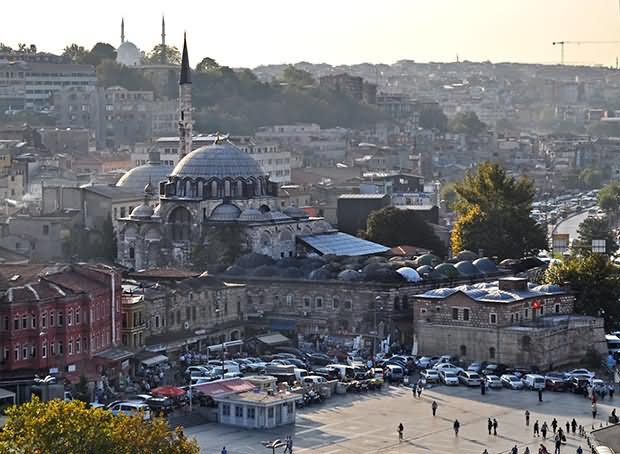 Aerial View Of The Rustem Pasha Mosque In Istanbul