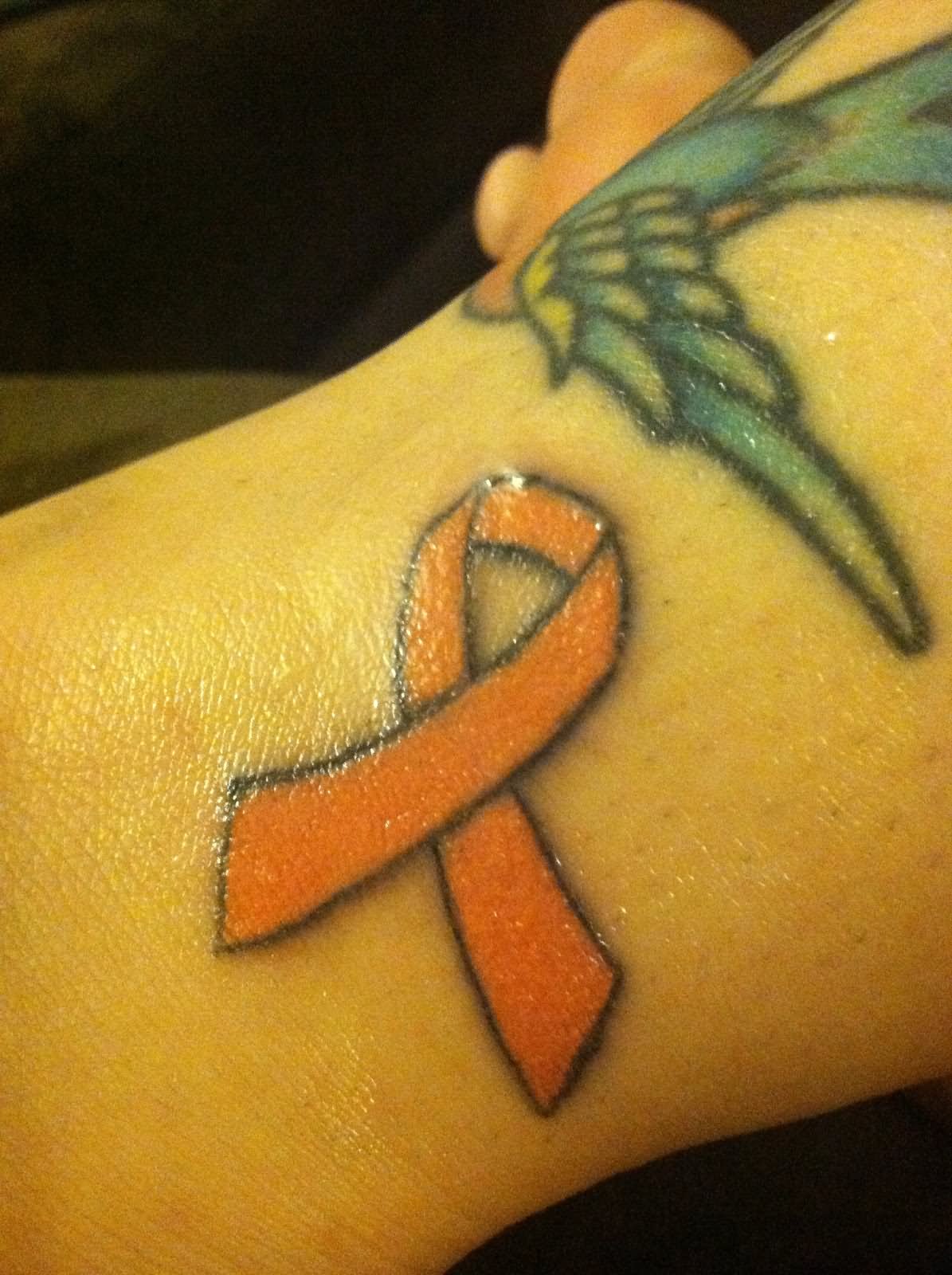 Amazing Breast Cancer Yellow Ribbon Tattoo