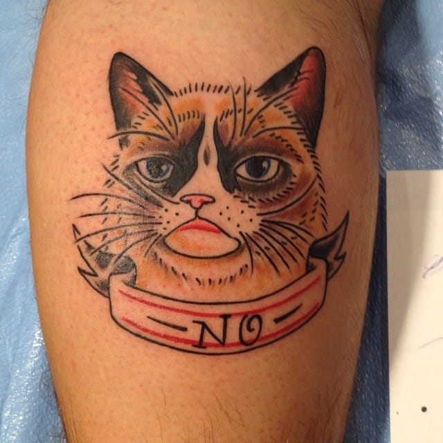 Amazing Grumpy Cat Tattoo by Al Lytle