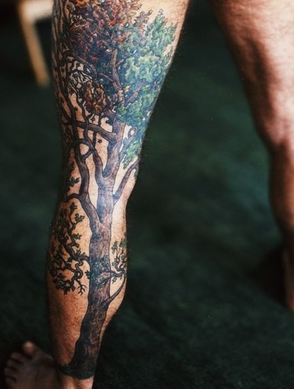 Amazing Tree Tattoo On Left Full Leg