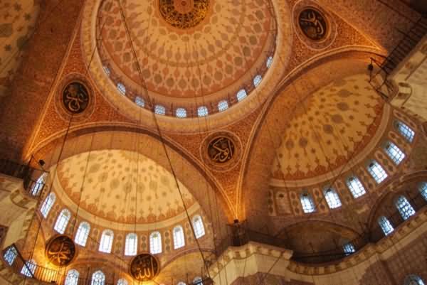 Beautiful interior View Of The Yeni Cami Mosque